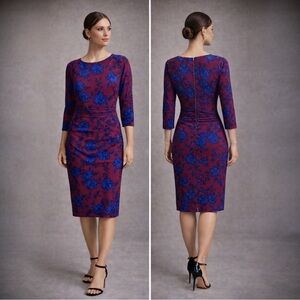 Lauren Ralph Lauren Ruched Dress | Bold Floral | Work to Dinner Chic | Women’s 4